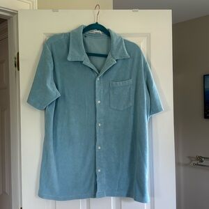 Men’s large Criquet terry cloth button down